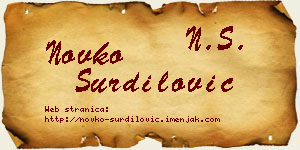 Novko Šurdilović vizit kartica
